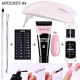 LILYCUTE Nail Gel Set 6W LED Lamp Full Manicure Set Vernis Semi Permanent Quick Extension Nail Kit Gel Set For Nails Tool Kit