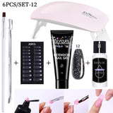 LILYCUTE Nail Gel Set 6W LED Lamp Full Manicure Set Vernis Semi Permanent Quick Extension Nail Kit Gel Set For Nails Tool Kit