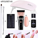 LILYCUTE Nail Gel Set 6W LED Lamp Full Manicure Set Vernis Semi Permanent Quick Extension Nail Kit Gel Set For Nails Tool Kit