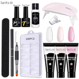 LILYCUTE Nail Gel Set 6W LED Lamp Full Manicure Set Vernis Semi Permanent Quick Extension Nail Kit Gel Set For Nails Tool Kit