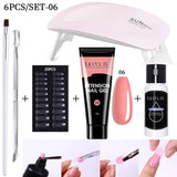 LILYCUTE Nail Gel Set 6W LED Lamp Full Manicure Set Vernis Semi Permanent Quick Extension Nail Kit Gel Set For Nails Tool Kit