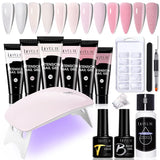 LILYCUTE Nail Gel Set 6W LED Lamp Full Manicure Set Vernis Semi Permanent Quick Extension Nail Kit Gel Set For Nails Tool Kit