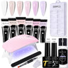 LILYCUTE Nail Gel Set 6W LED Lamp Full Manicure Set Vernis Semi Permanent Quick Extension Nail Kit Gel Set For Nails Tool Kit