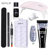 LILYCUTE Nail Gel Set 6W LED Lamp Full Manicure Set Vernis Semi Permanent Quick Extension Nail Kit Gel Set For Nails Tool Kit