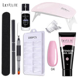 LILYCUTE Nail Gel Set 6W LED Lamp Full Manicure Set Vernis Semi Permanent Quick Extension Nail Kit Gel Set For Nails Tool Kit