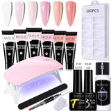 LILYCUTE Nail Gel Set 6W LED Lamp Full Manicure Set Vernis Semi Permanent Quick Extension Nail Kit Gel Set For Nails Tool Kit