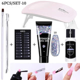 LILYCUTE Nail Gel Set 6W LED Lamp Full Manicure Set Vernis Semi Permanent Quick Extension Nail Kit Gel Set For Nails Tool Kit