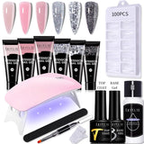 LILYCUTE Nail Gel Set 6W LED Lamp Full Manicure Set Vernis Semi Permanent Quick Extension Nail Kit Gel Set For Nails Tool Kit