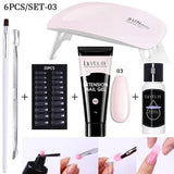 LILYCUTE Nail Gel Set 6W LED Lamp Full Manicure Set Vernis Semi Permanent Quick Extension Nail Kit Gel Set For Nails Tool Kit