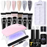 LILYCUTE Quick Extension Gel Reflective Liner Gel Nail Polish LED Lamp Full Manicure Set Vernis Semi Permanent Nail Art Tool Kit