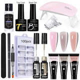 LILYCUTE Quick Extension Gel Reflective Liner Gel Nail Polish LED Lamp Full Manicure Set Vernis Semi Permanent Nail Art Tool Kit