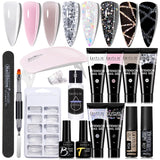 LILYCUTE Quick Extension Gel Reflective Liner Gel Nail Polish LED Lamp Full Manicure Set Vernis Semi Permanent Nail Art Tool Kit