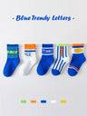 LJMOFA 5 Pairs Children Socks for Girls Boy Cartoon Toddler Cotton Knitted Sports Socks Four Seasons New Kids Tube Socks C161