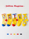 LJMOFA 5 Pairs Children Socks for Girls Boy Cartoon Toddler Cotton Knitted Sports Socks Four Seasons New Kids Tube Socks C161