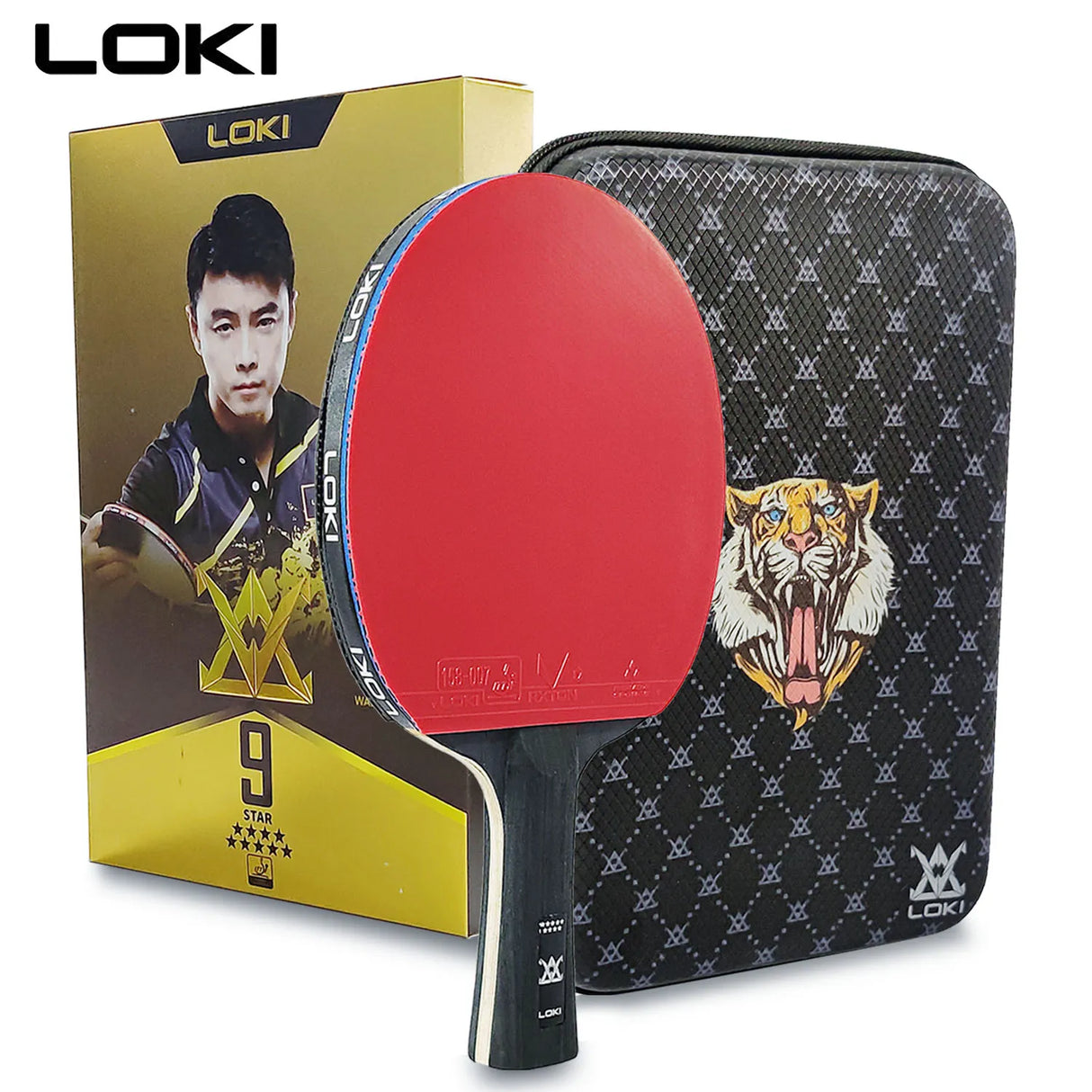 LOKI 9 Star Table Tennis Racket Professional 5+2 Carbon Ping Pong Paddle 6/7/8/9 Star Ultra Offensive with Sticky Rubbers