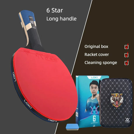 LOKI 9 Star Table Tennis Racket Professional 5+2 Carbon Ping Pong Paddle 6/7/8/9 Star Ultra Offensive with Sticky Rubbers