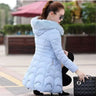 Lady Winter Coat Women Down Cotton Fur Collar Hooded Jacket Woman Casual Warm Outerwear Jackets Female Girls Black Clothes 1187