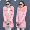 Lady Winter Coat Women Down Cotton Fur Collar Hooded Jacket Woman Casual Warm Outerwear Jackets Female Girls Black Clothes 1187