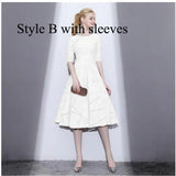 Ladybeauty New Arrival Luxury Scoop collar sleeveless Embroidery Zipper Cocktail Dresses A-line Tea Length Formal Dress