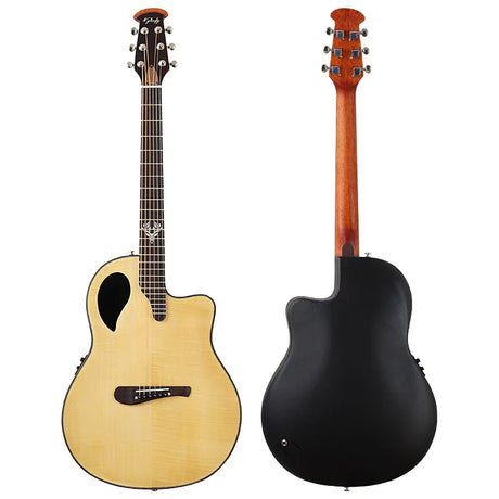 Laminated Spruce wood Electric Acoustic Guitar 6 Strings Round Back Ovation Model 41 Inch Cutaway Design Folk Guitar