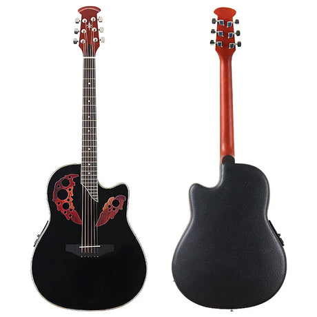 Laminated Spruce wood Electric Acoustic Guitar 6 Strings Round Back Ovation Model 41 Inch Cutaway Design Folk Guitar