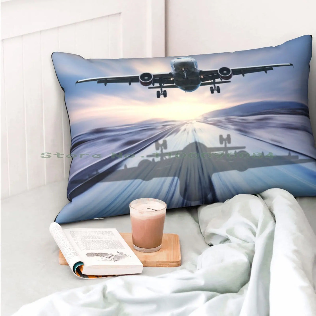 Landing Of The Passenger Plane Pillow Case 20x30 50*75 Sofa Bedroom Erich Schutz Austrian Illustrator Children S Books Fairies