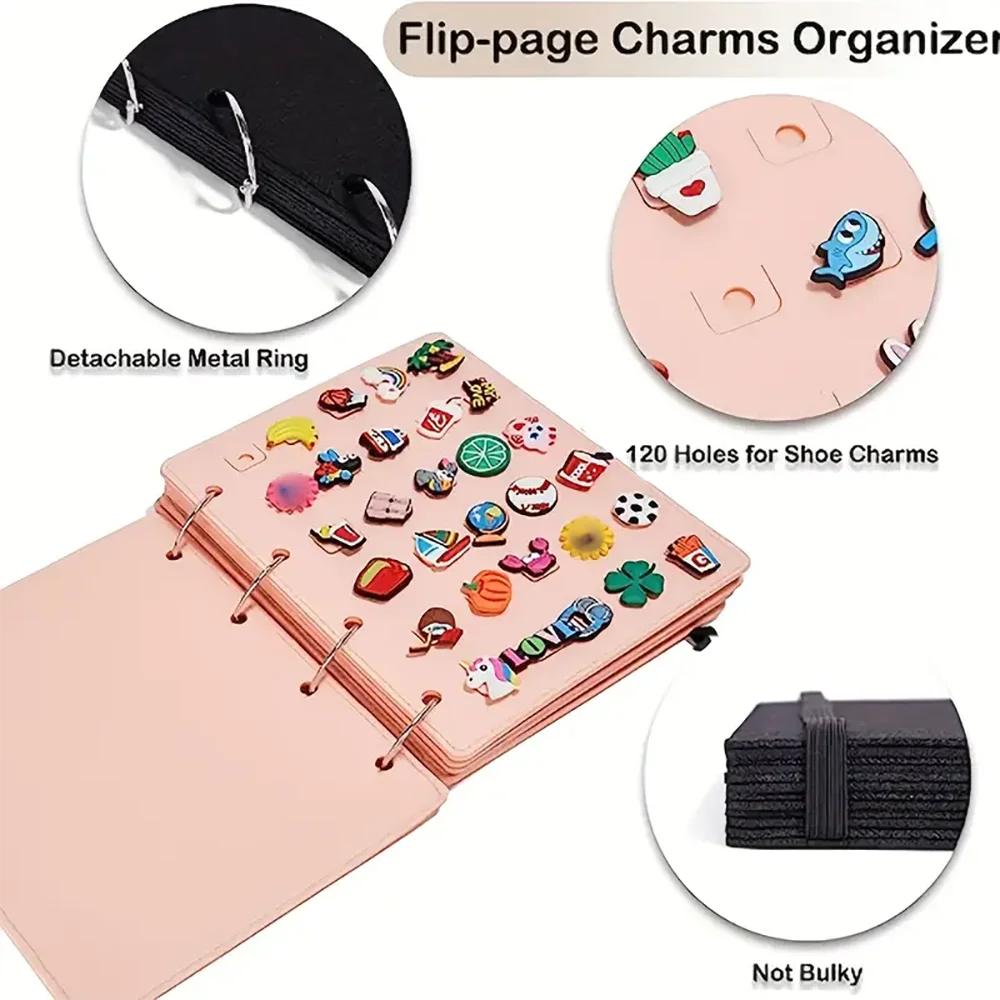 Large Capacity Shoe Charms Organizer Booklet Creative Book Storage Bag Shoe Flower Collection Display Stand Hold Up