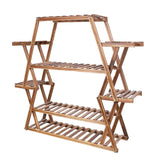 Large Triangular Wood Plant Stand Indoor 6 Tier Flower Pot Holder Shelf Corner Display Rack Organizer Shelves