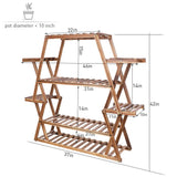 Large Triangular Wood Plant Stand Indoor 6 Tier Flower Pot Holder Shelf Corner Display Rack Organizer Shelves