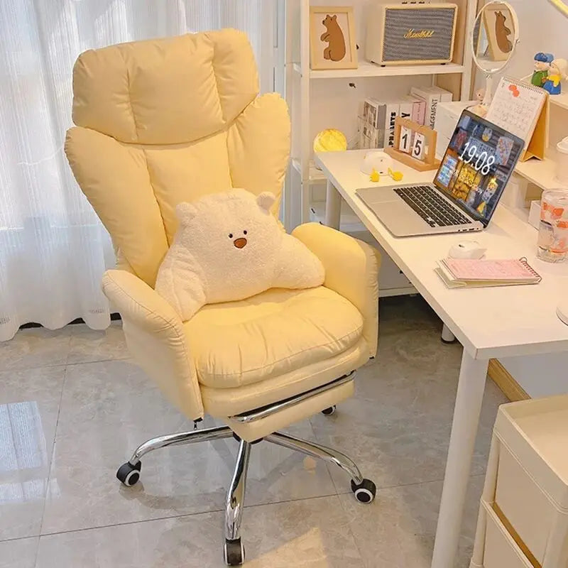 Lazy Sofa Chair Comfortable fluffy Ergonomics Home Computers Bedroom Chair Single Backrest live Broadcast Revolve Office chair