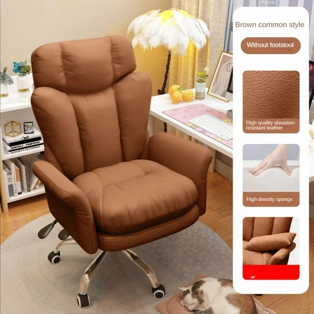 Lazy Sofa Chair Comfortable fluffy Ergonomics Home Computers Bedroom Chair Single Backrest live Broadcast Revolve Office chair