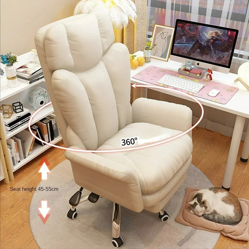 Lazy Sofa Chair Comfortable fluffy Ergonomics Home Computers Bedroom Chair Single Backrest live Broadcast Revolve Office chair