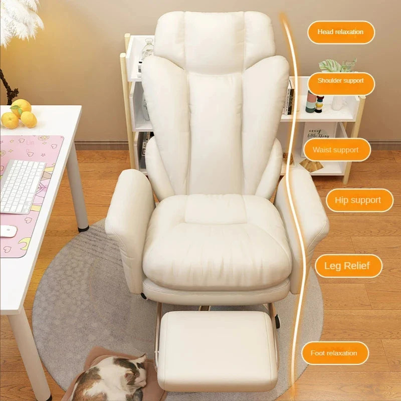 Lazy Sofa Chair Comfortable fluffy Ergonomics Home Computers Bedroom Chair Single Backrest live Broadcast Revolve Office chair