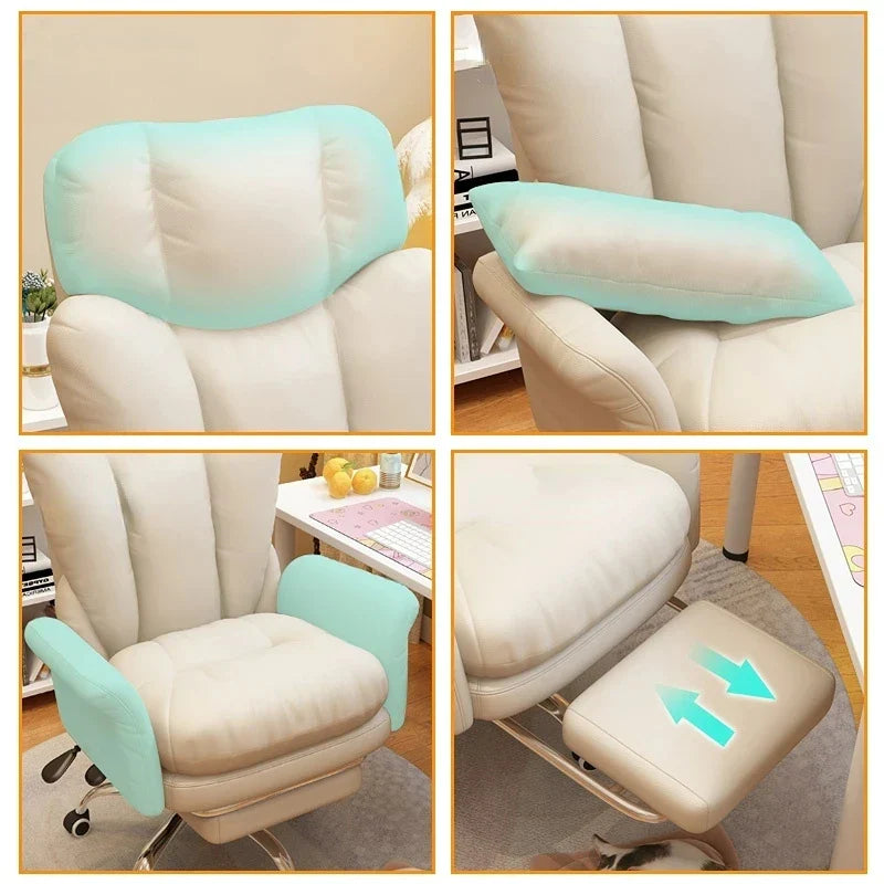 Lazy Sofa Chair Comfortable fluffy Ergonomics Home Computers Bedroom Chair Single Backrest live Broadcast Revolve Office chair