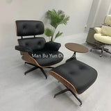 Leather Original Chair Sofa Simple Designer Luxury Lounge Swivel Executive Metal Modern Nordic Living Room Rotating Furniture