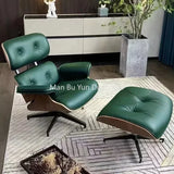 Leather Original Chair Sofa Simple Designer Luxury Lounge Swivel Executive Metal Modern Nordic Living Room Rotating Furniture