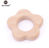 Let's Make 20pcs/lot Food Grade Beech Wooden Teethers Handmade  Pigeon Teether Wooden Animal Teethers Set