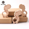 Let's Make 20pcs/lot Food Grade Beech Wooden Teethers Handmade  Pigeon Teether Wooden Animal Teethers Set