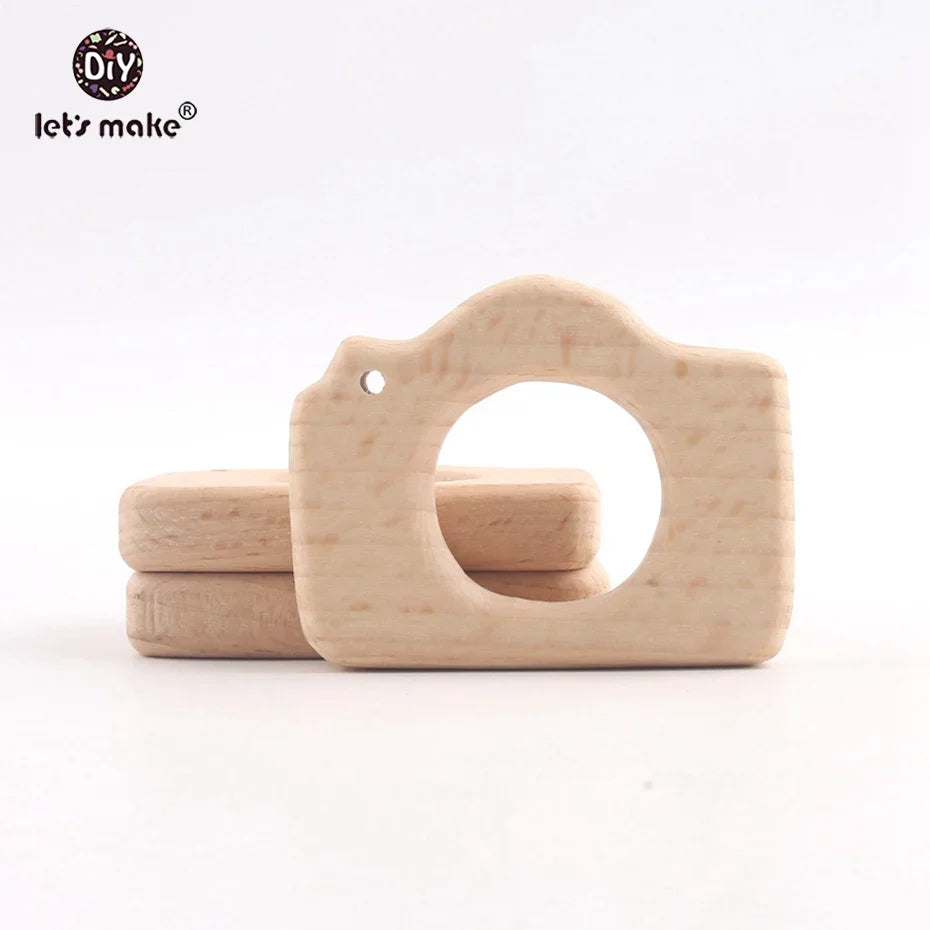 Let's Make 20pcs/lot Food Grade Beech Wooden Teethers Handmade  Pigeon Teether Wooden Animal Teethers Set