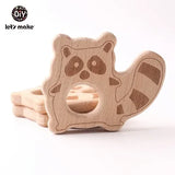 Let's Make 20pcs/lot Food Grade Beech Wooden Teethers Handmade  Pigeon Teether Wooden Animal Teethers Set