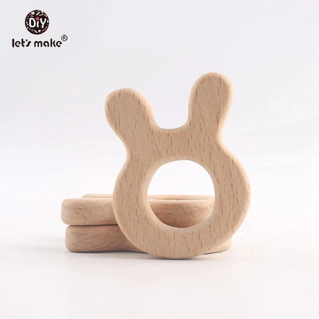 Let's Make 20pcs/lot Food Grade Beech Wooden Teethers Handmade  Pigeon Teether Wooden Animal Teethers Set