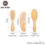 Let's Make Baby Care Hair Brush For Kids Girl Bath Showerb Pure Natural Wool Wooden Comb Hairbrush Infant Newborn Massager