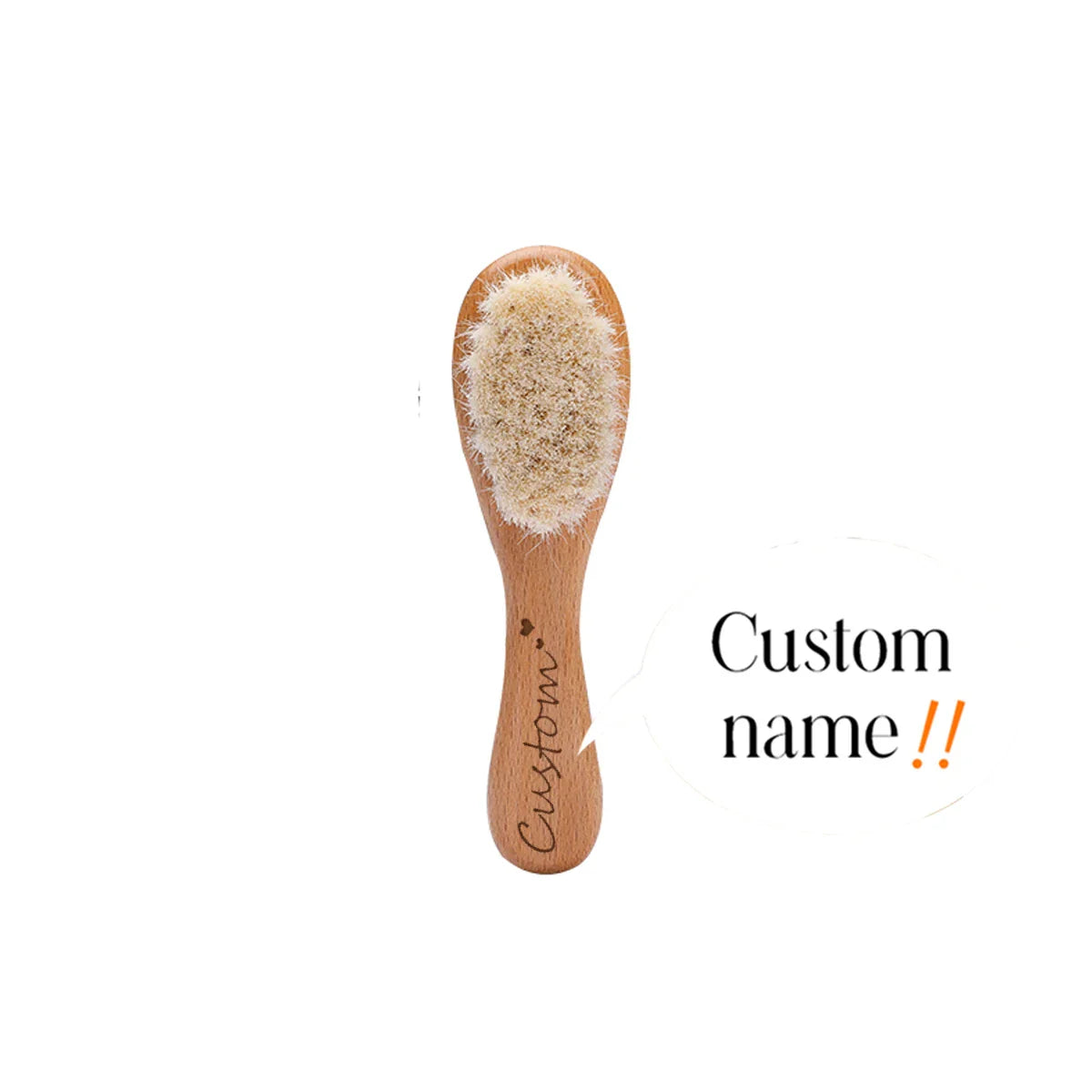 Let's Make Baby Care Hair Brush For Kids Girl Bath Showerb Pure Natural Wool Wooden Comb Hairbrush Infant Newborn Massager