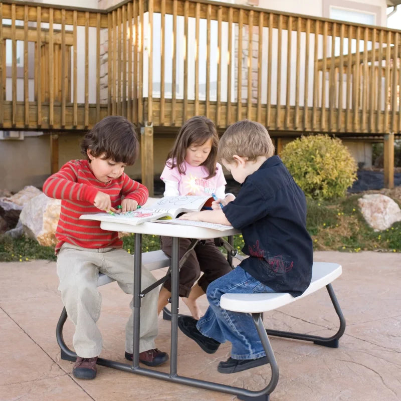 Lifetime Kid's Picnic Table, Almondchildren desk and chair set  kids table  children study desk