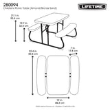 Lifetime Kid's Picnic Table, Almondchildren desk and chair set  kids table  children study desk