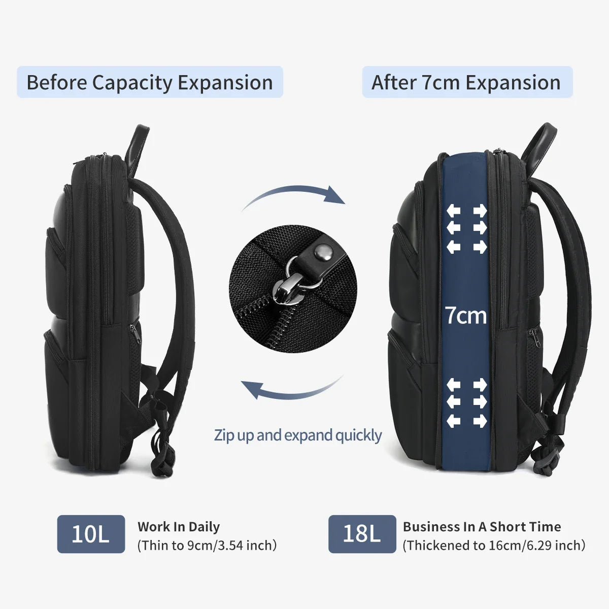 Lifetime Warranty Expandable Backpack Men Korean Thin Bags For Men Travel Back Pack Waterproof Male Laptop Backpack Bag Mochilas