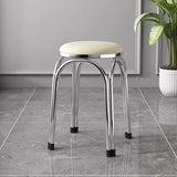 Light Luxury Stainless Steel Thickened Stools Stackable for Dining Chairs Household Modern Simple Round Ottomans Low Benches