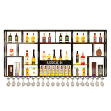 Light Shelf Wine Racks Modern Black Restaurant Vertical Display Cabinet Commercial Storage Wall Hanging Mueble De Bar Furniture