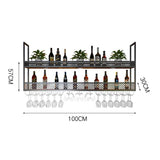 Light Shelf Wine Racks Modern Black Restaurant Vertical Display Cabinet Commercial Storage Wall Hanging Mueble De Bar Furniture