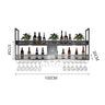 Light Shelf Wine Racks Modern Black Restaurant Vertical Display Cabinet Commercial Storage Wall Hanging Mueble De Bar Furniture